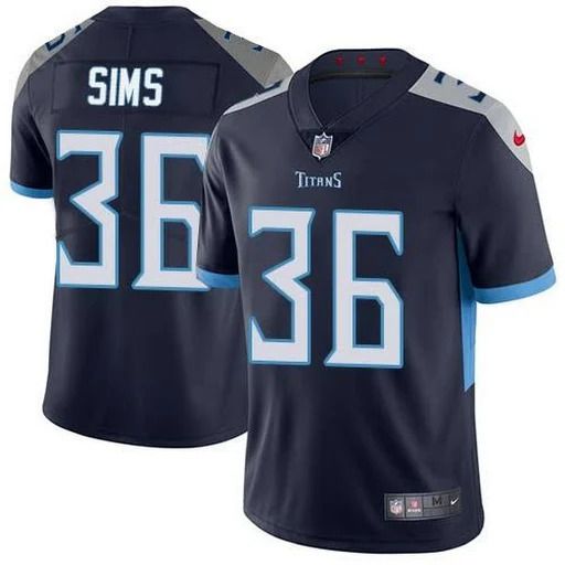 Men Tennessee Titans #36 LeShaun Sims Nike Navy Vapor Limited NFL Jersey->tennessee titans->NFL Jersey